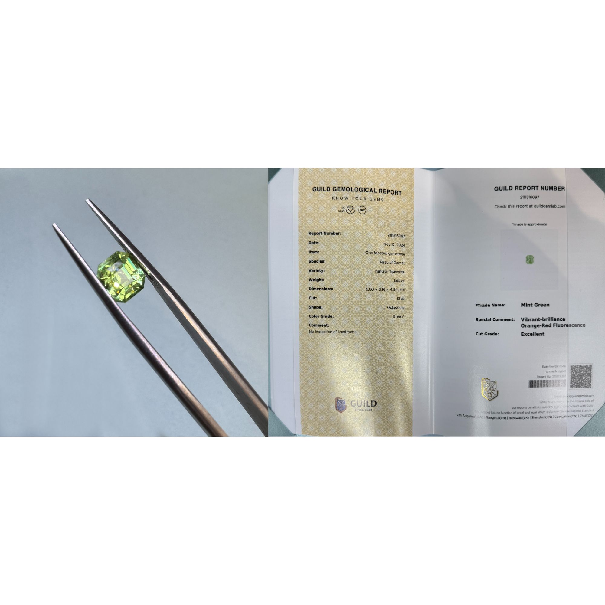 薄荷绿沙弗莱1.64 ct