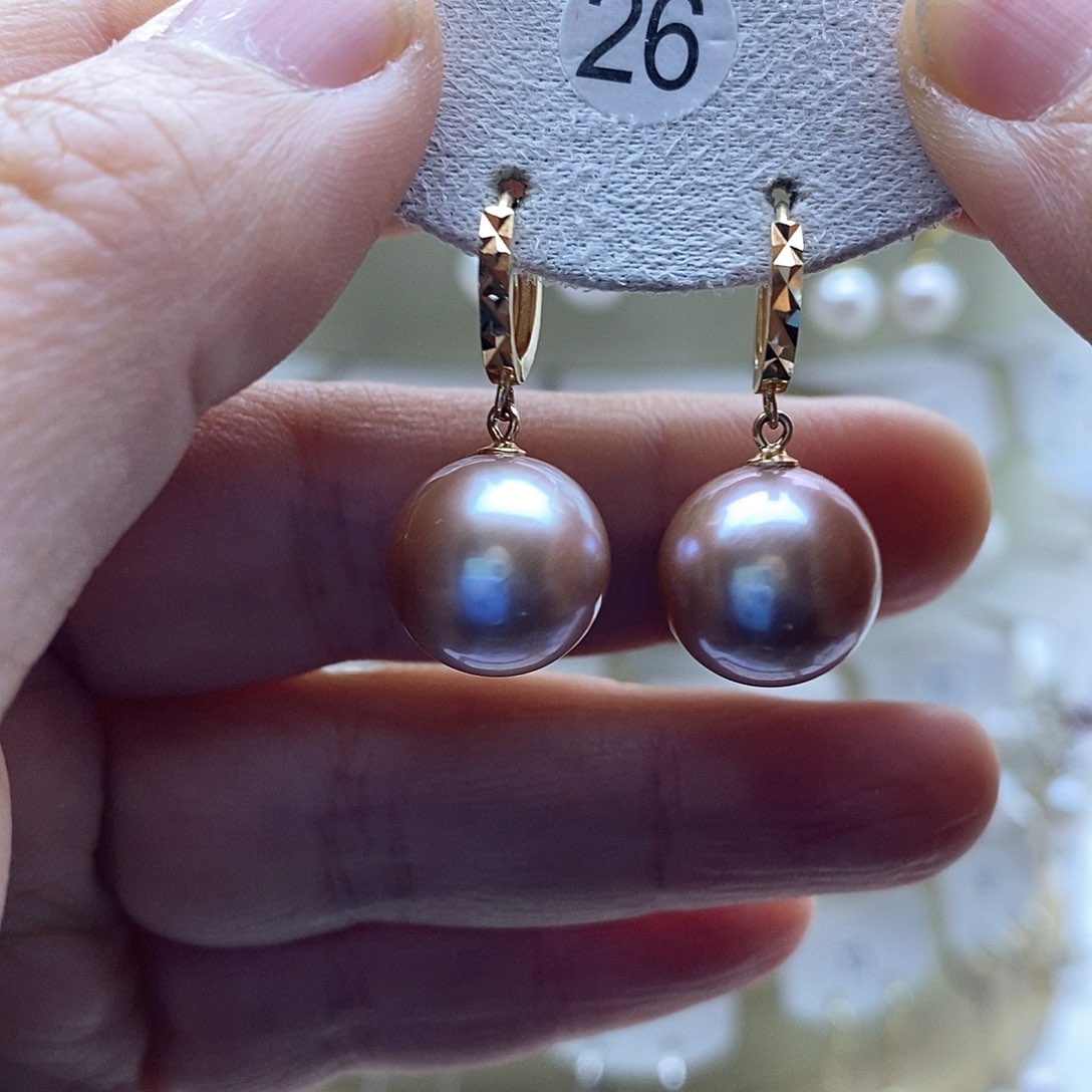 淡水珍珠耳饰银S925镶嵌