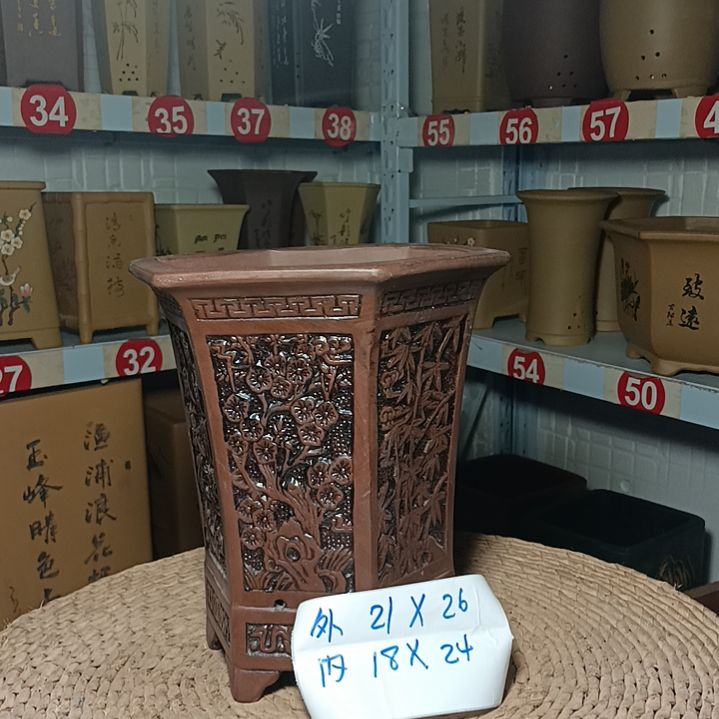 红陶＃陶瓷花盆＃阳台盆景花盆＃