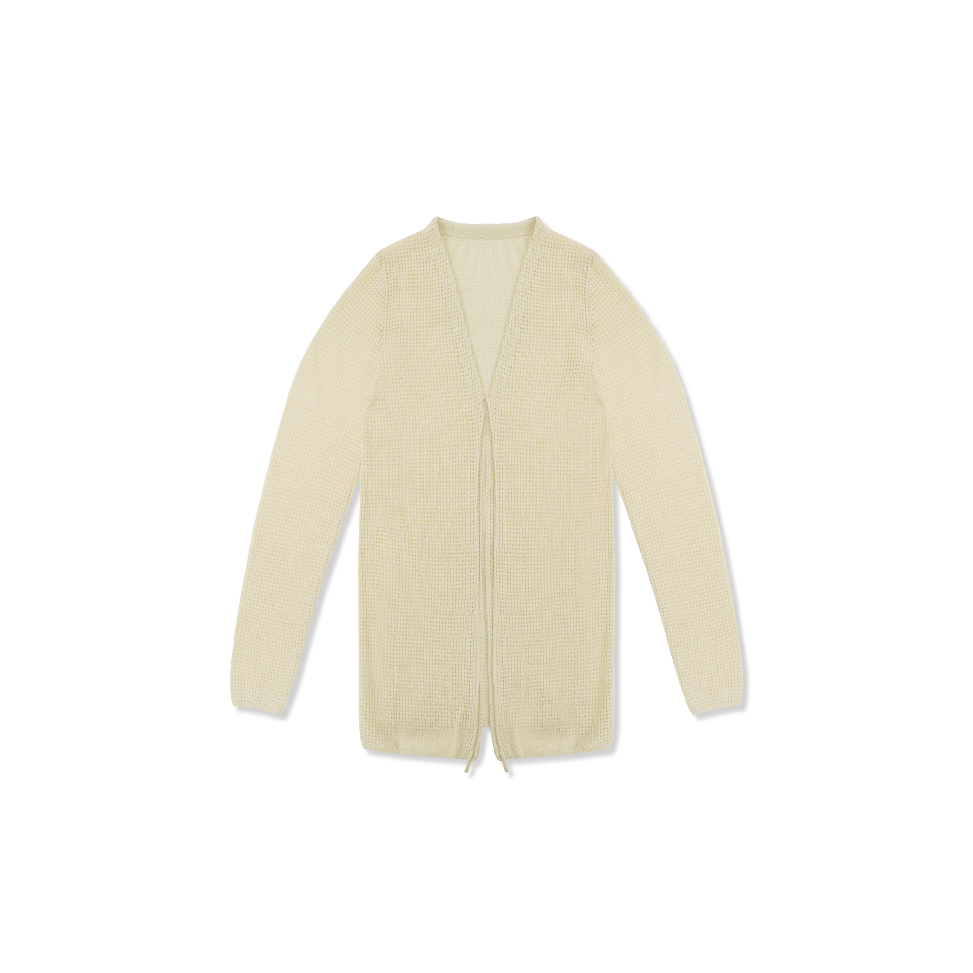 女款V领系带针织开衫22780