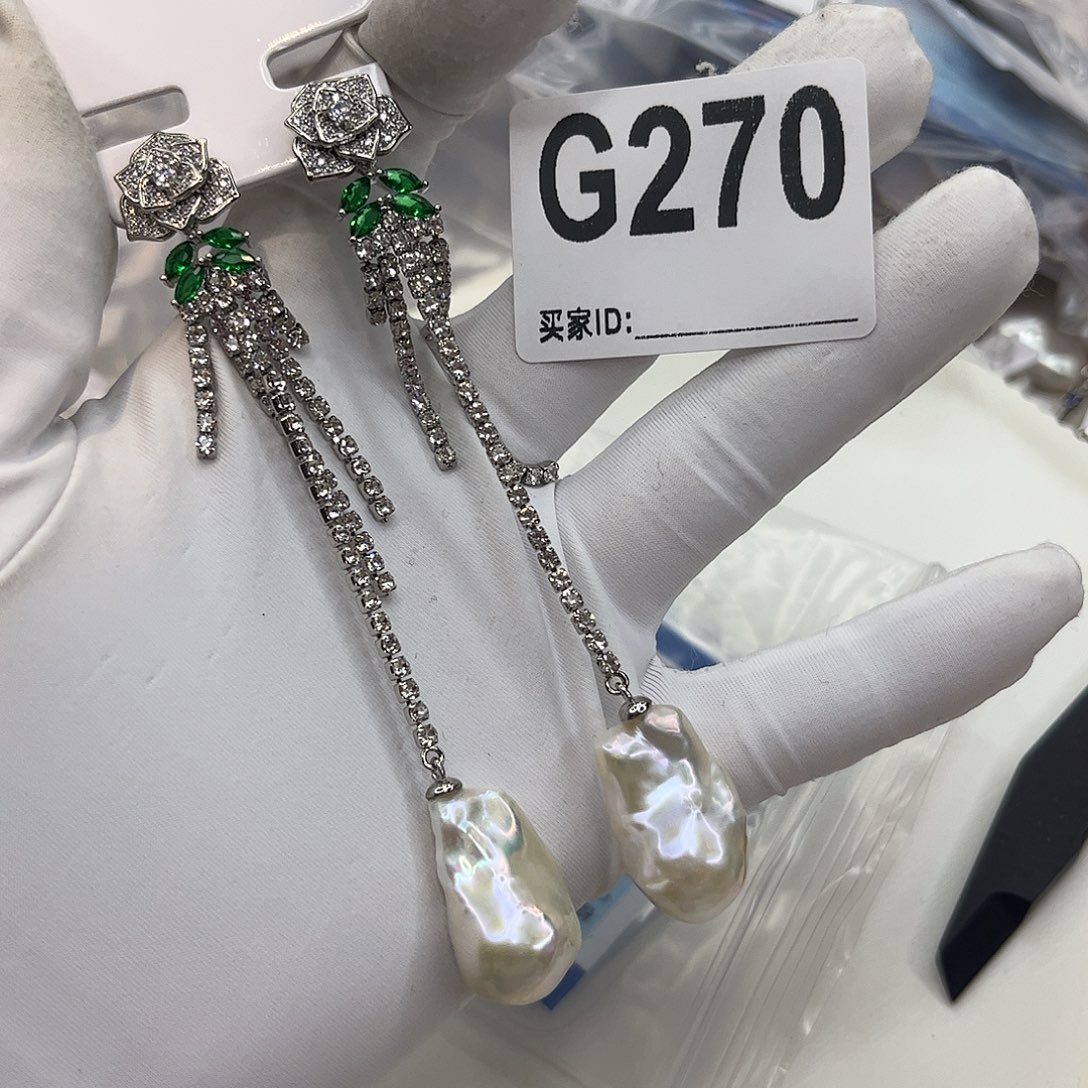 合金淡水珍珠耳饰