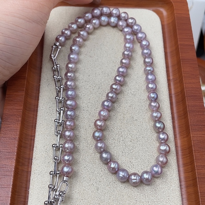 淡水珍珠颈饰银S925镶嵌