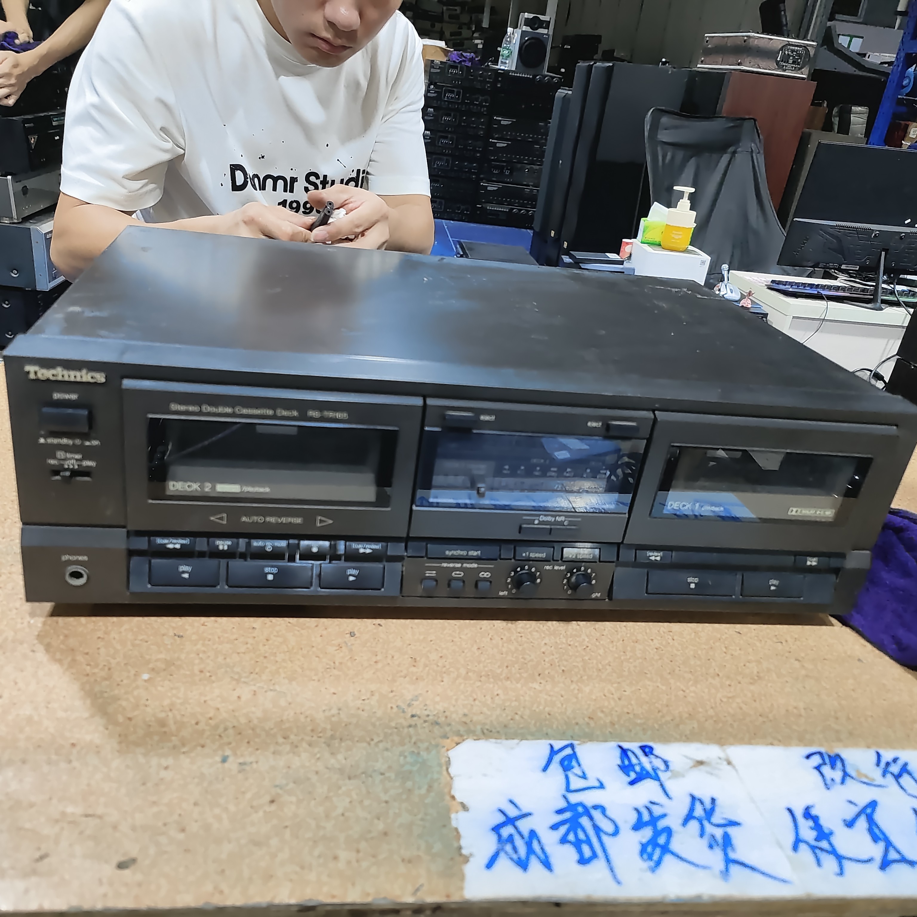 8新  二手T标松下双卡座，读带，需维修，不带线材，不退不换