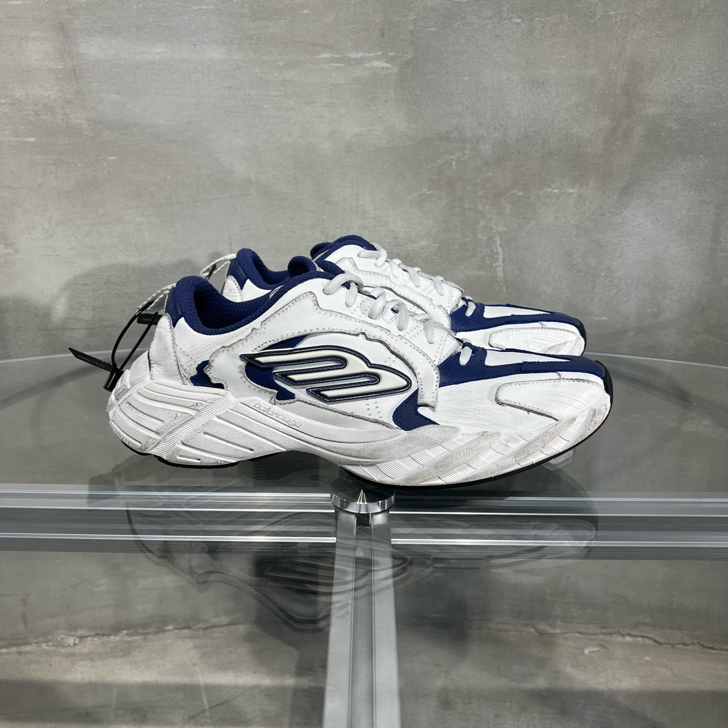 99新 Balenciaga/巴黎世家 Monday 白蓝运动鞋 原盒 41码 DY12587