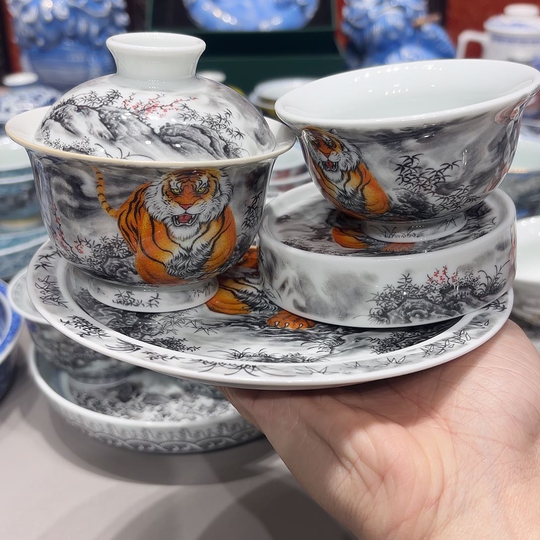 盖碗景德镇高温陶瓷