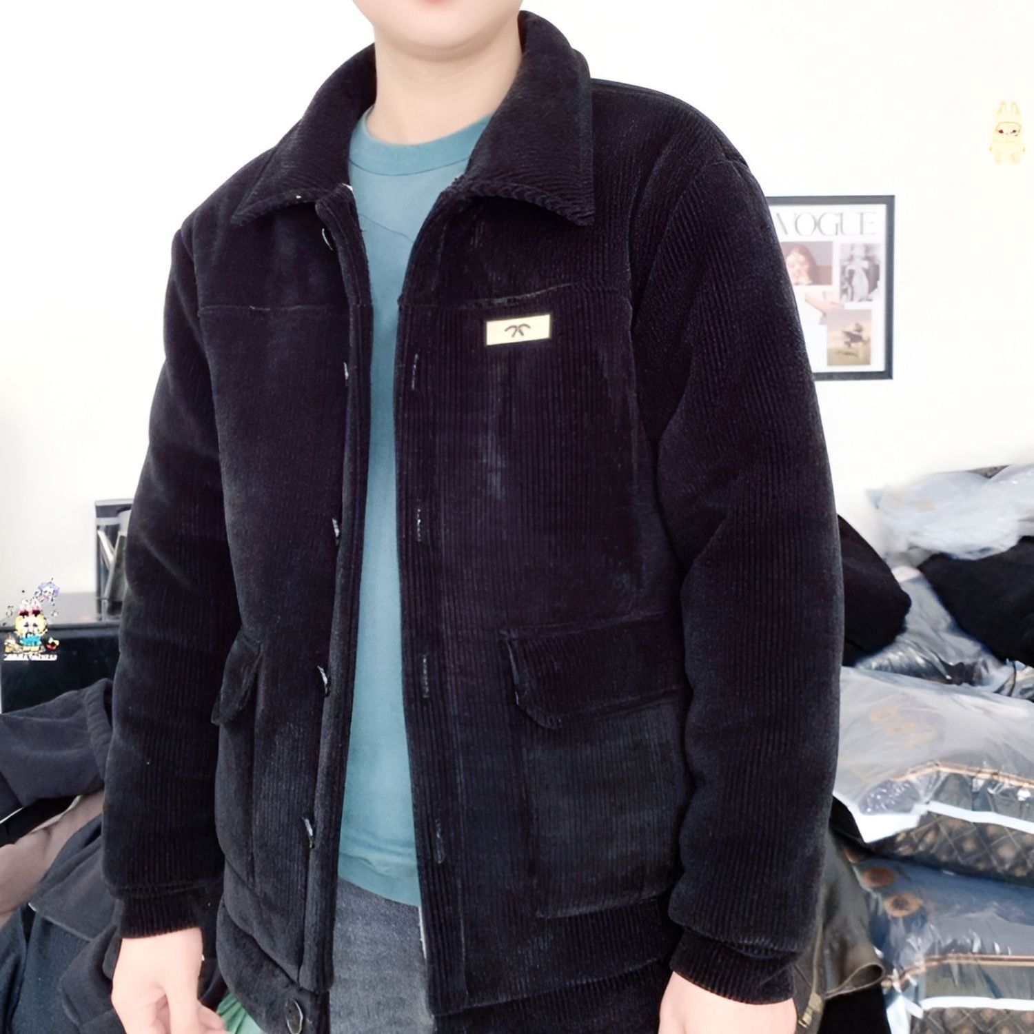 男士单件上衣三层加厚外穿睡衣高档家居服居家外出时尚冬季套装