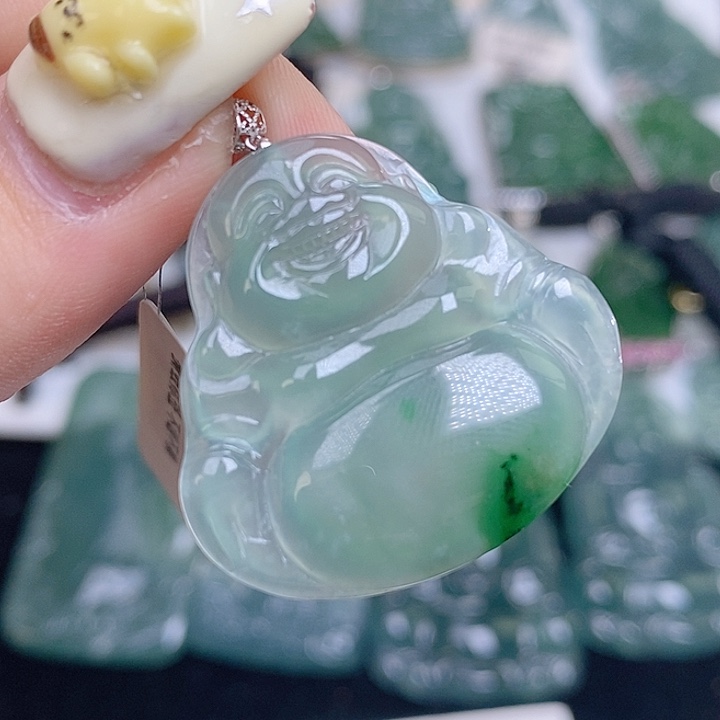 翡翠18K金镶嵌颈饰00000000008529