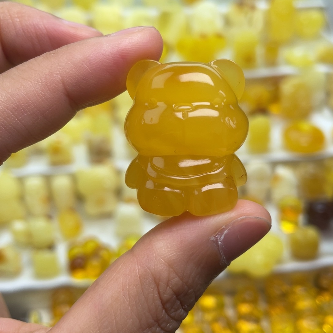 未镶嵌颈饰琥珀胶皮熊熊精品