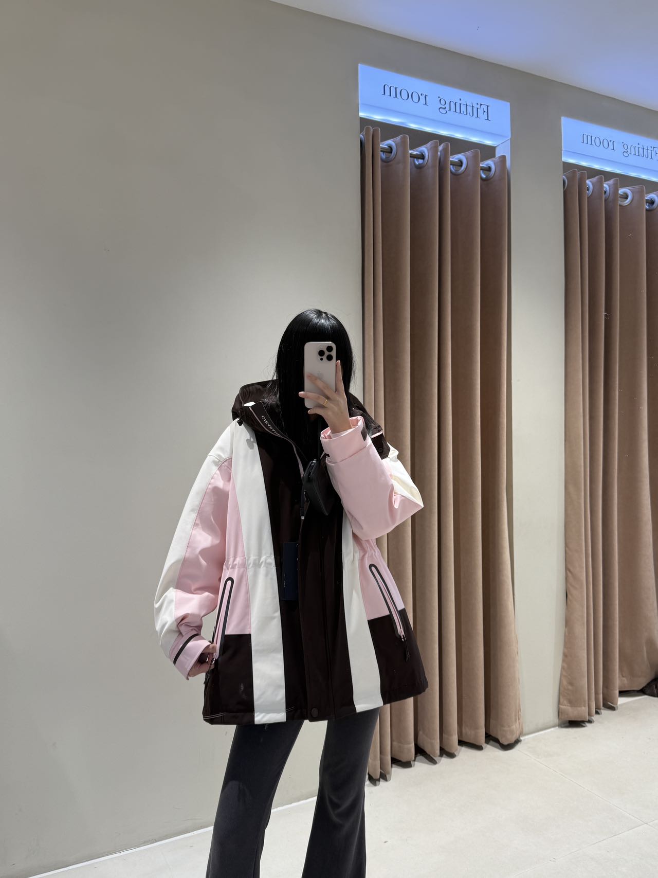 【PSX-9794】白鸭绒见外包装插肩袖优等品长袖户外撞色冬季运动冲锋