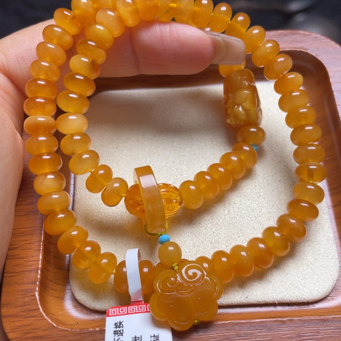 未镶嵌蜜蜡手链手串