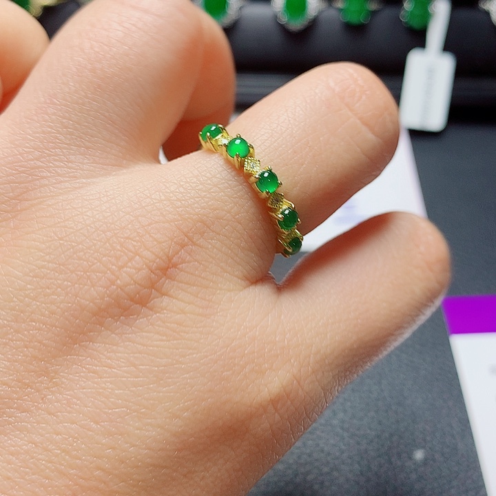 银S925镶嵌戒指翡翠