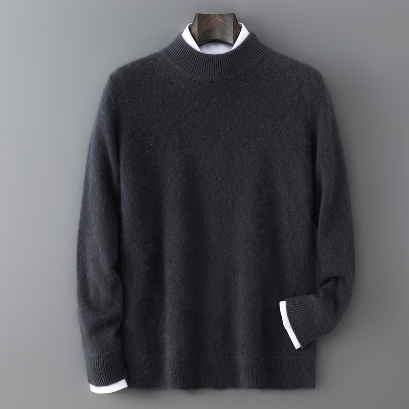 （商场同款）男士半高领羊绒针织打底衫秋冬季修身时尚都市厚款绒衫