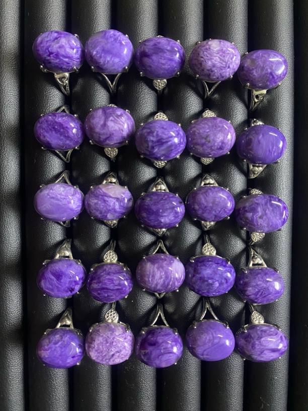 天然紫龙晶戒指女款活扣