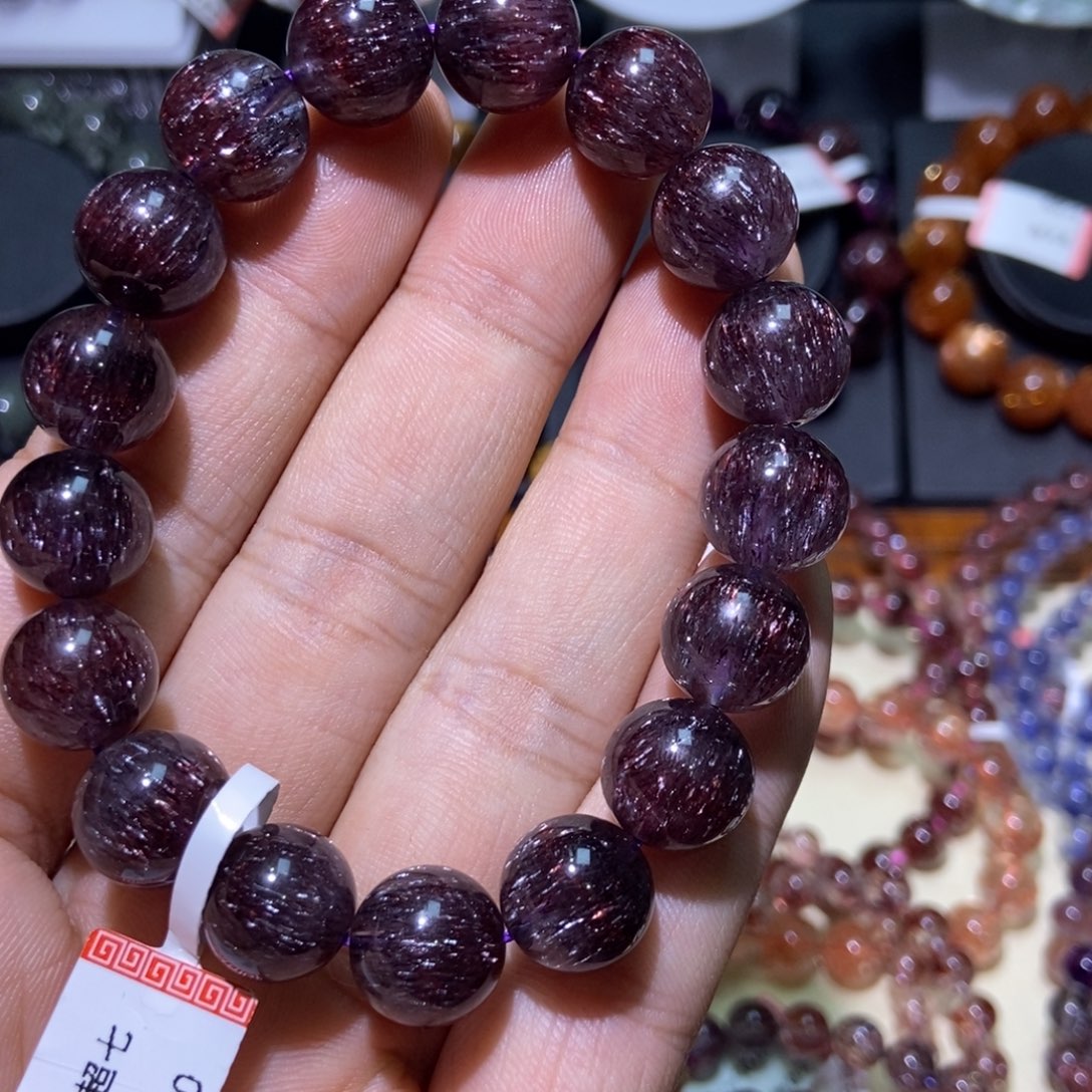 水晶手串未镶嵌黑红超