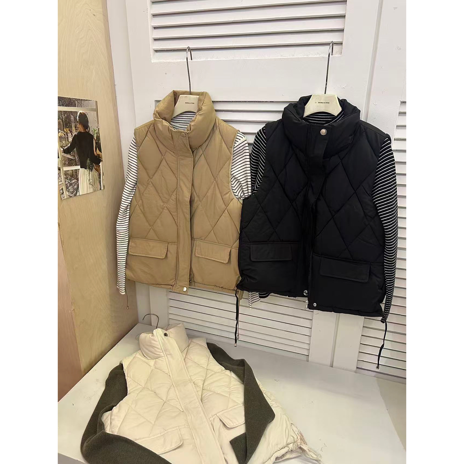 916韩系简约百搭时尚单件棉衣马甲（本W）