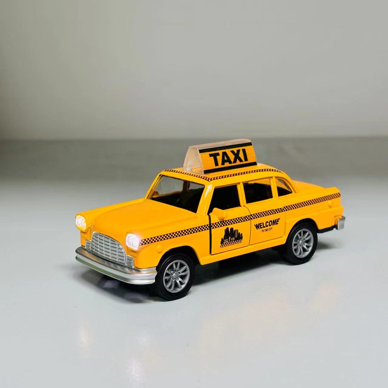 合金声光英伦的士回力车两开门DS