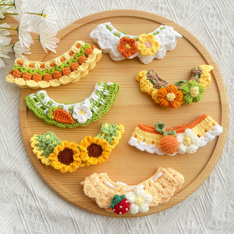 猫咪狗狗宠物围兜第二件0元手工毛线针织可爱装饰口水巾围脖