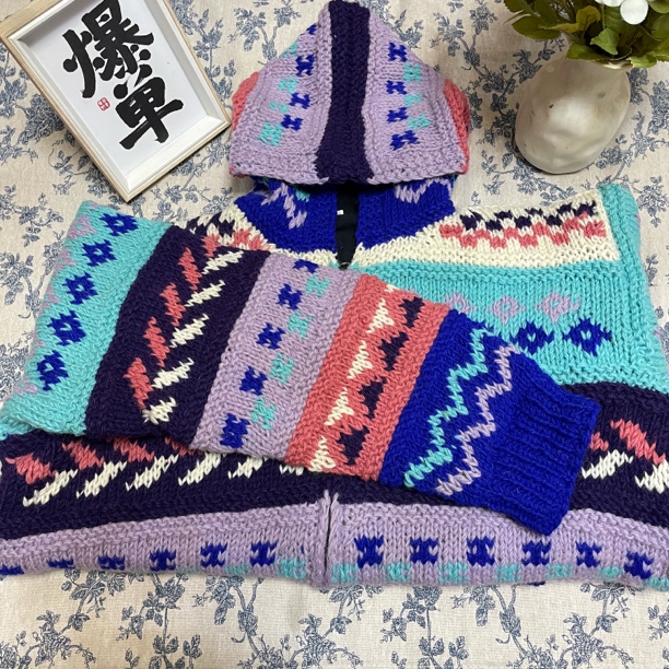 Nepal纯羊毛手工编织外套