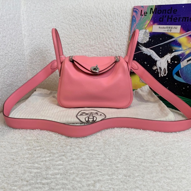 99新 Hermes/爱马仕 夏日粉lindy/22699090/代卖服务/12期免息