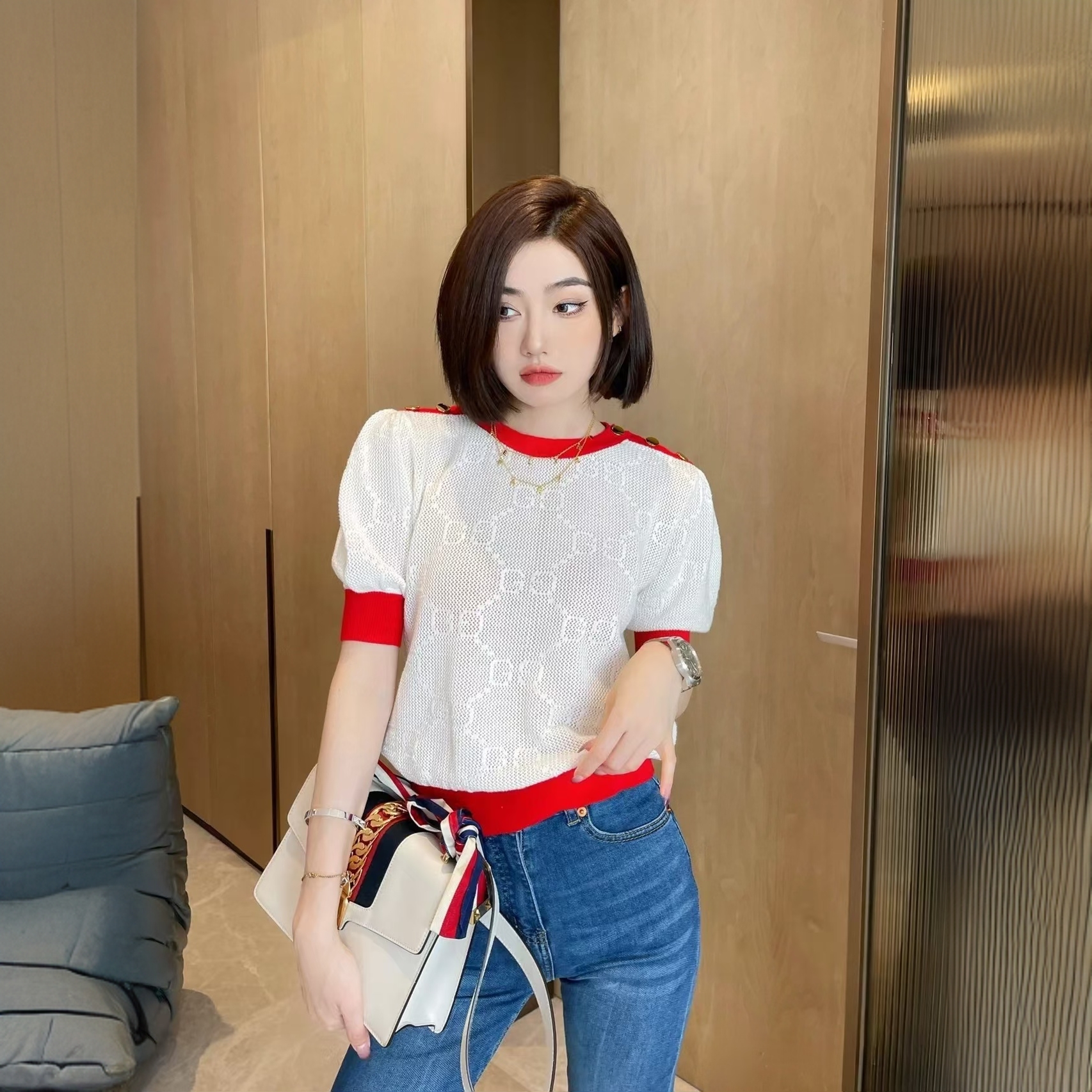 99新 GUCCI/古驰 海囤/古驰短袖/L码/nu18610