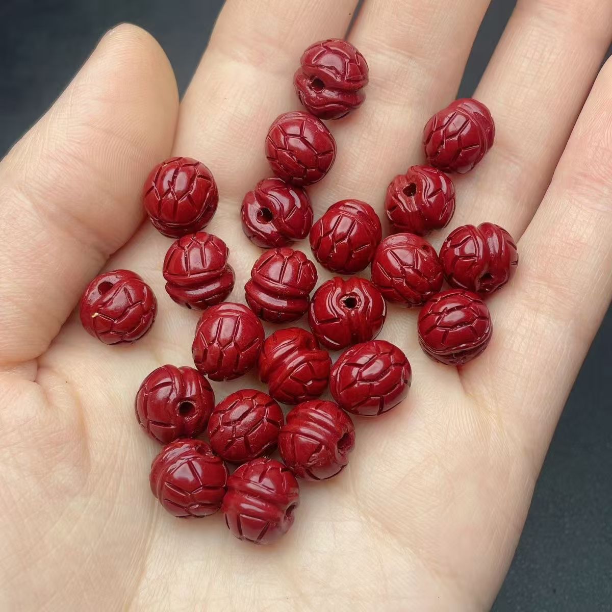 天然辰砂紫金砂配件 紫金砂富甲朱砂隔珠配件手工手串diy散珠配饰