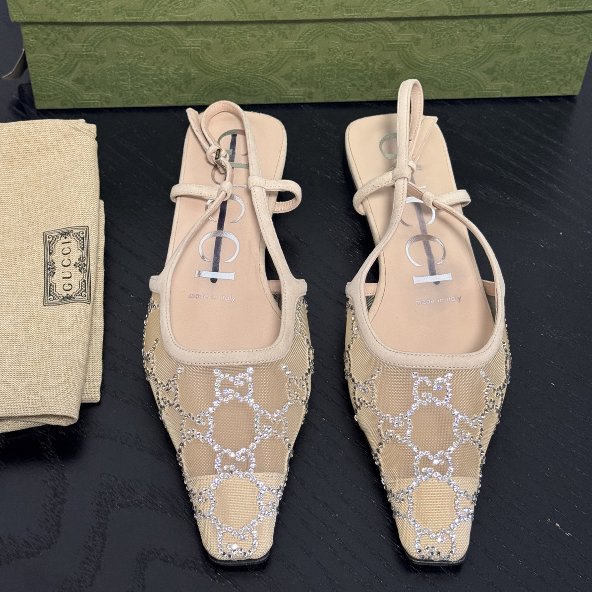 未使用 GUCCI/古驰 Gucci 水钻单鞋 36码