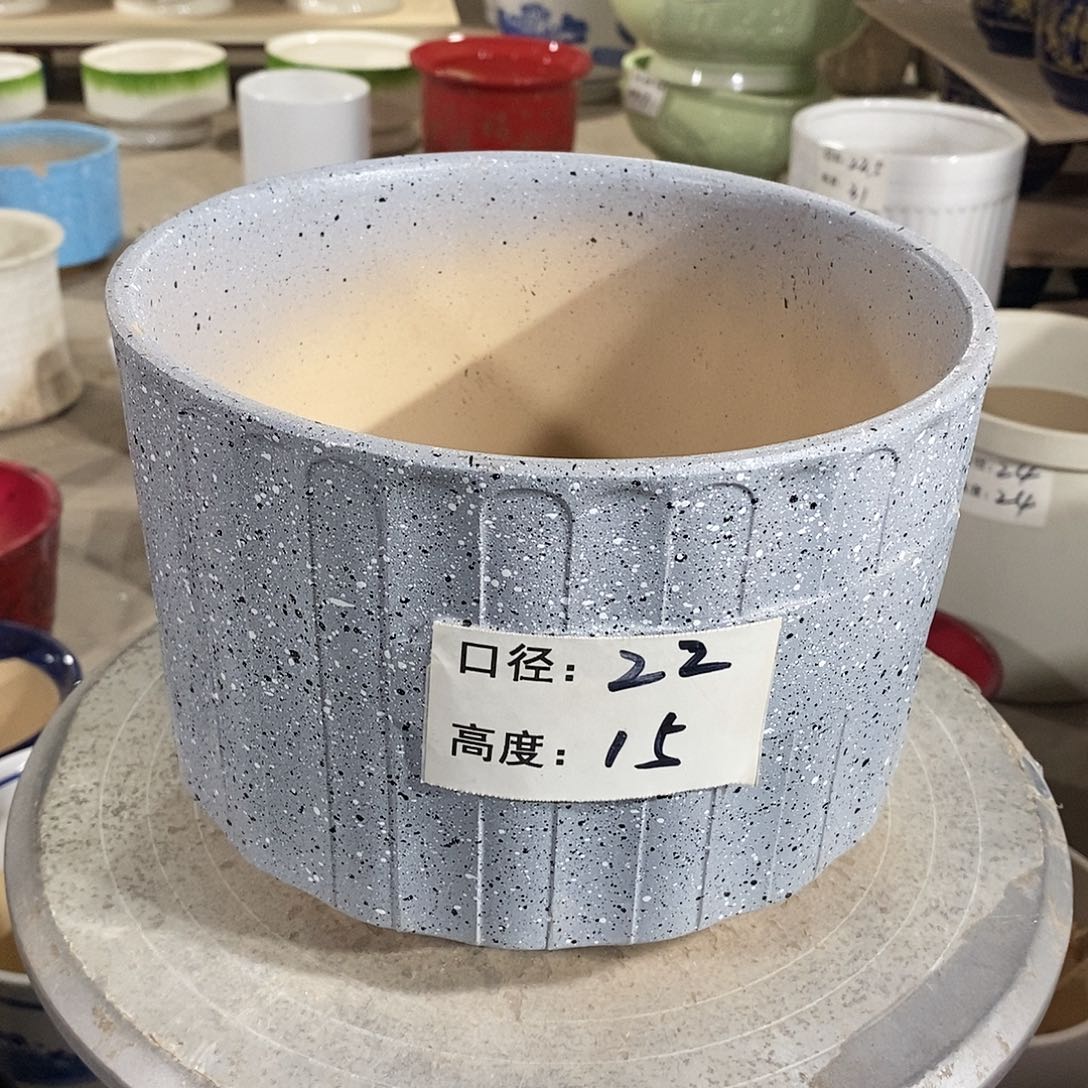 【闪购商品】陶瓷微瑕花盆-027-1个灰