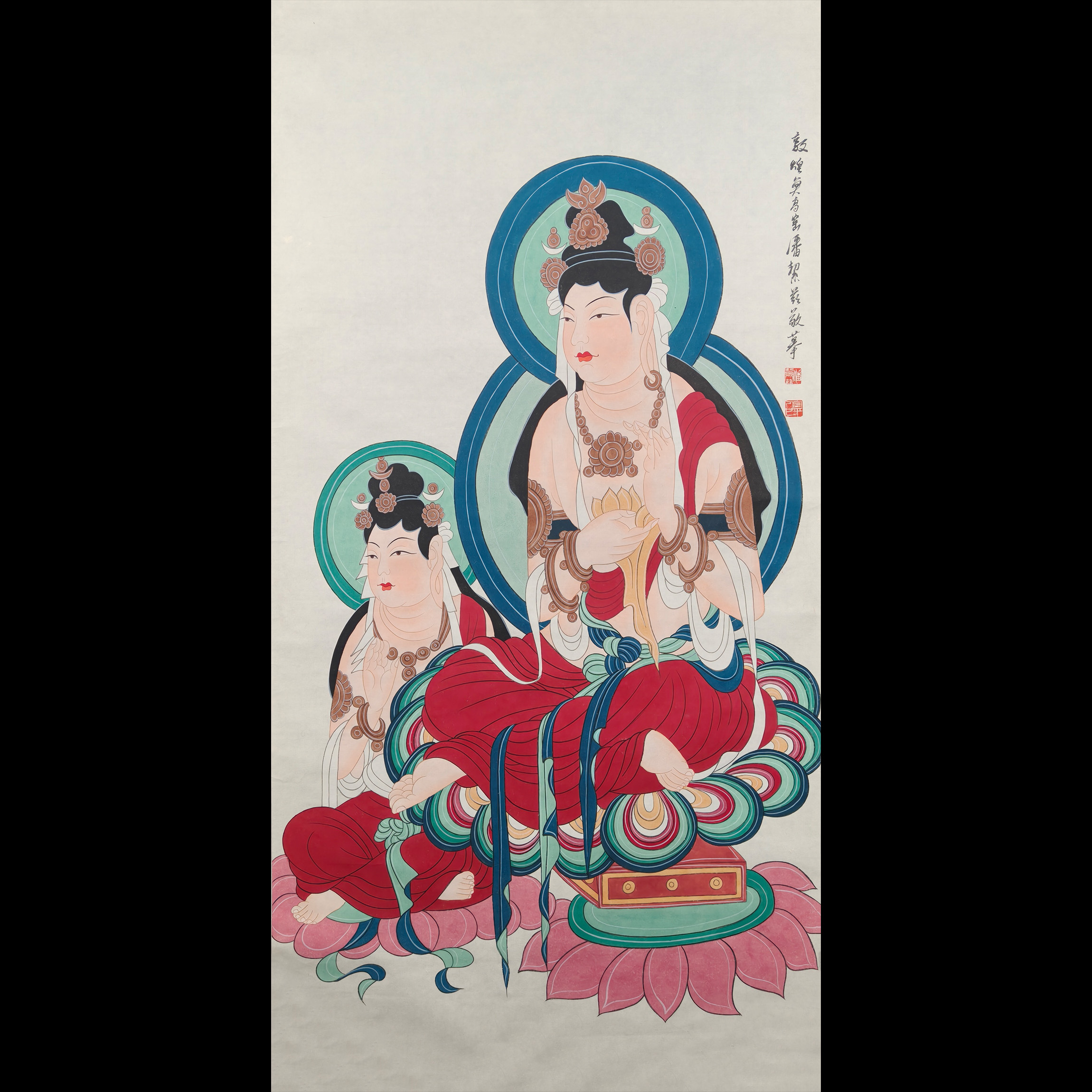 Lot20-13 潘絜兹《佛像》托底132*67cm 约8平尺