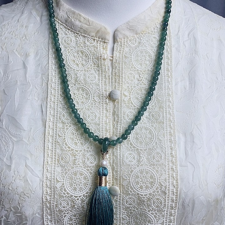 翡翠项链未镶嵌翡翠蓝水项链5.8