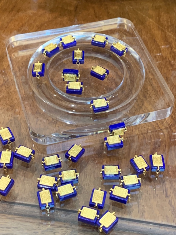 银饰青金石方形隔珠背云DIY配饰11.6/7.8