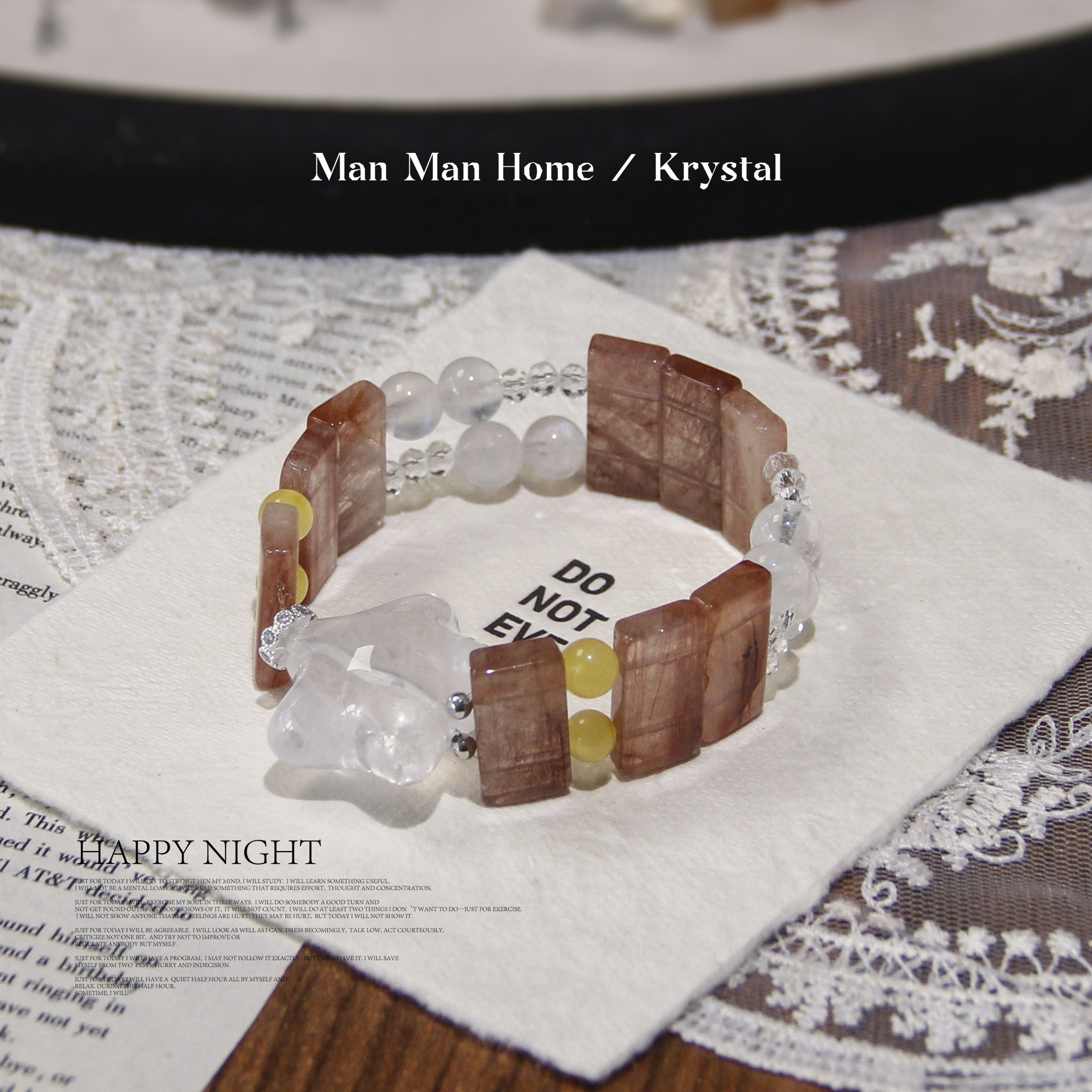 MMJ621【绯珞之境】满满家天然红兔毛蓝月光蜜蜡水晶手链多样性发货