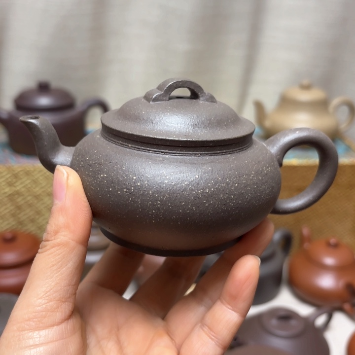 紫砂茶壶大水潭天青30目半手工制作福利价