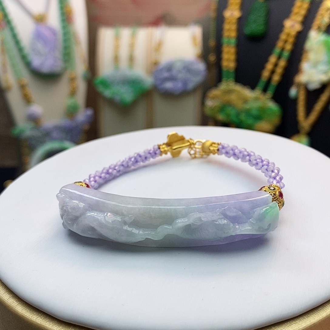 翡翠手链未镶嵌天然