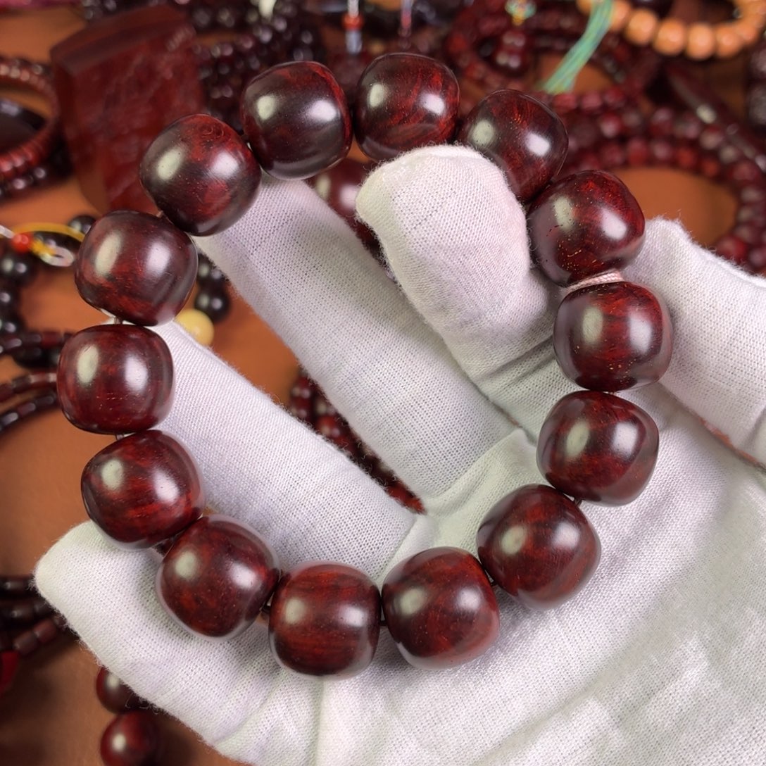 合***长小叶紫檀手串/手链无胶无蜡1516树头满水波