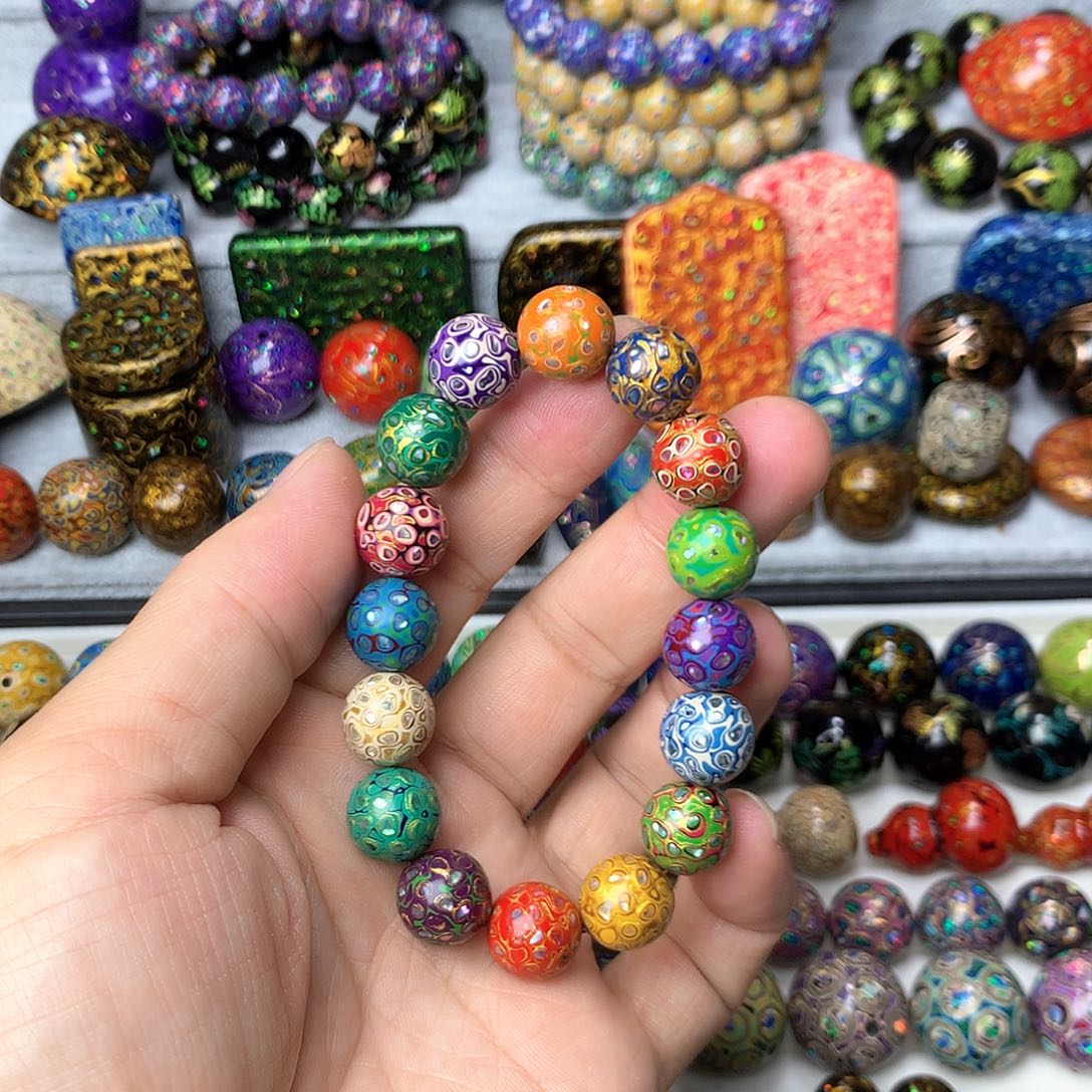 保真非遗大漆工艺螺钿1.2多宝手串特价