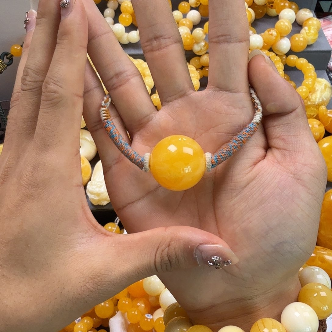 蜜蜡珠宝奇石未镶嵌锁骨26mm