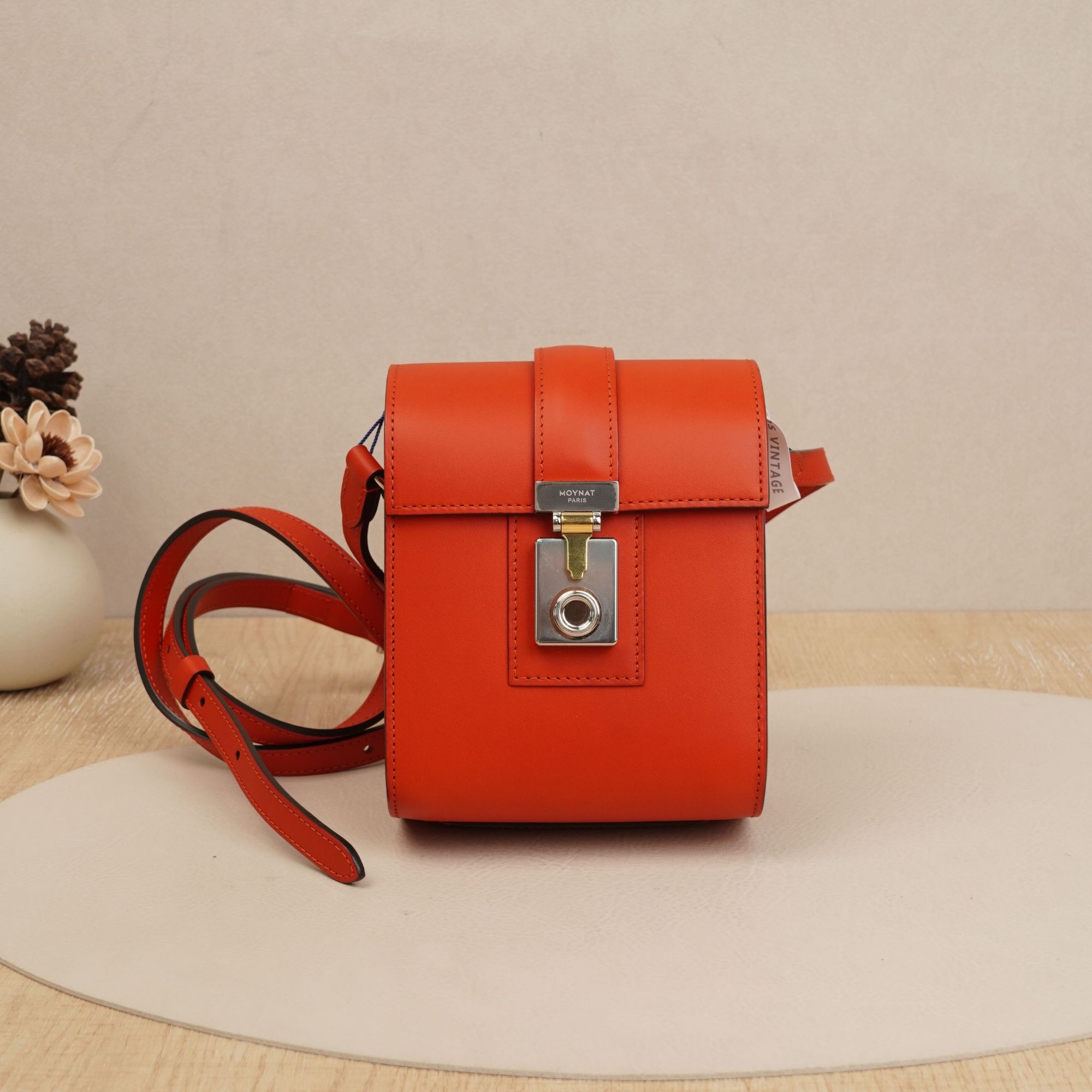 95新 MOYNAT/摩奈 摩奈cabotione小盒子红色牛皮/DS035793
