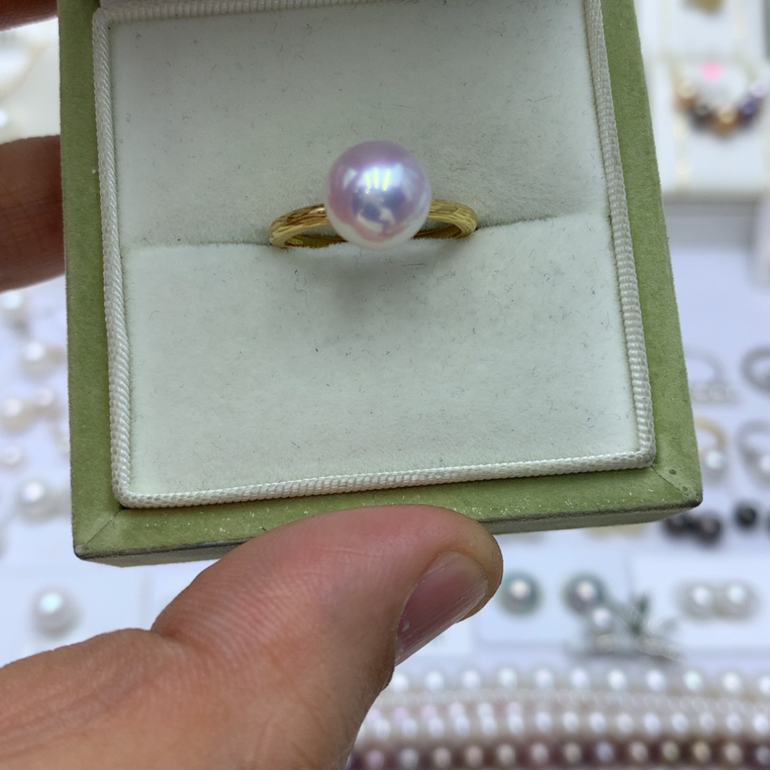 淡水珍珠戒指银S925镶嵌西*