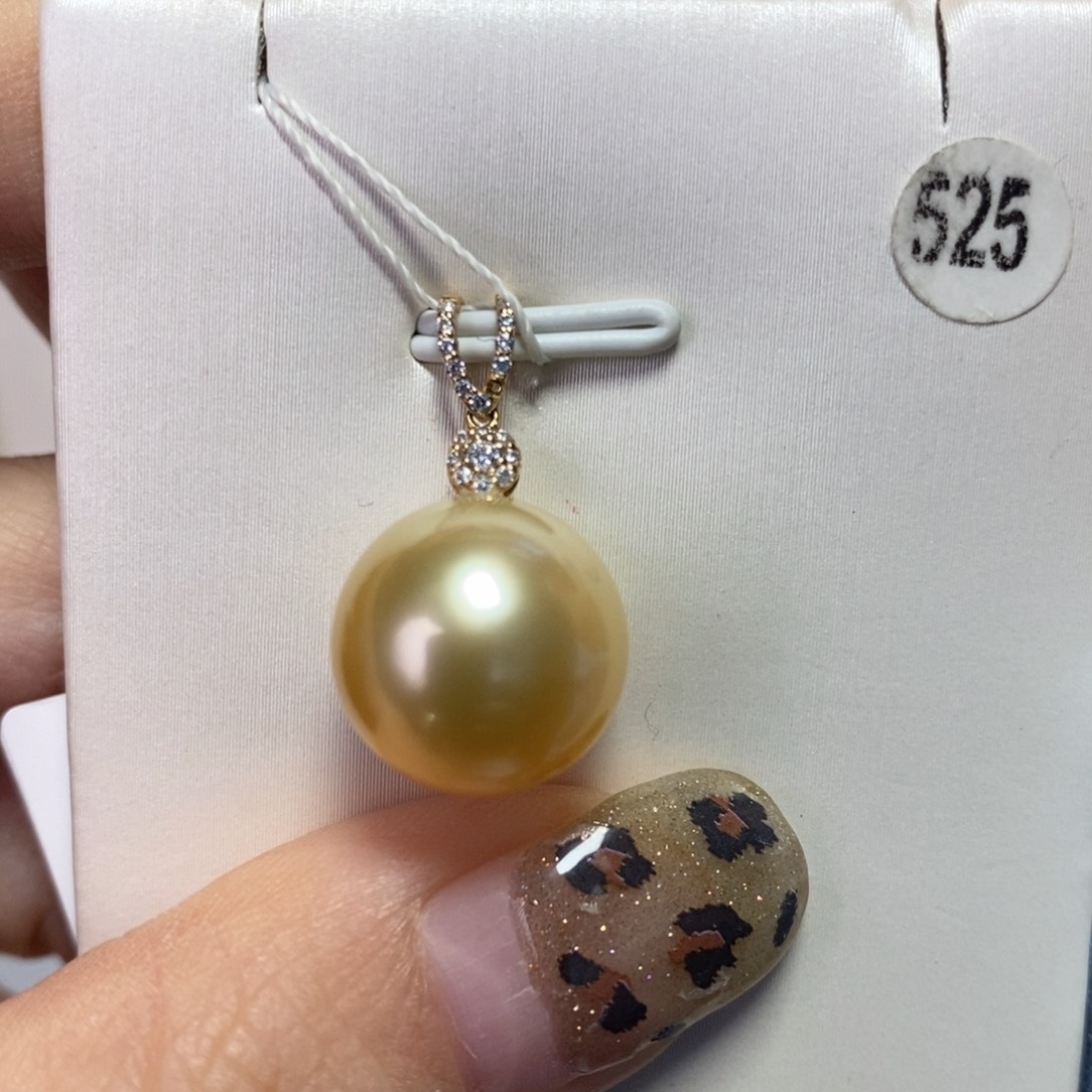 海水珍珠吊坠(不含链)18K金镶嵌