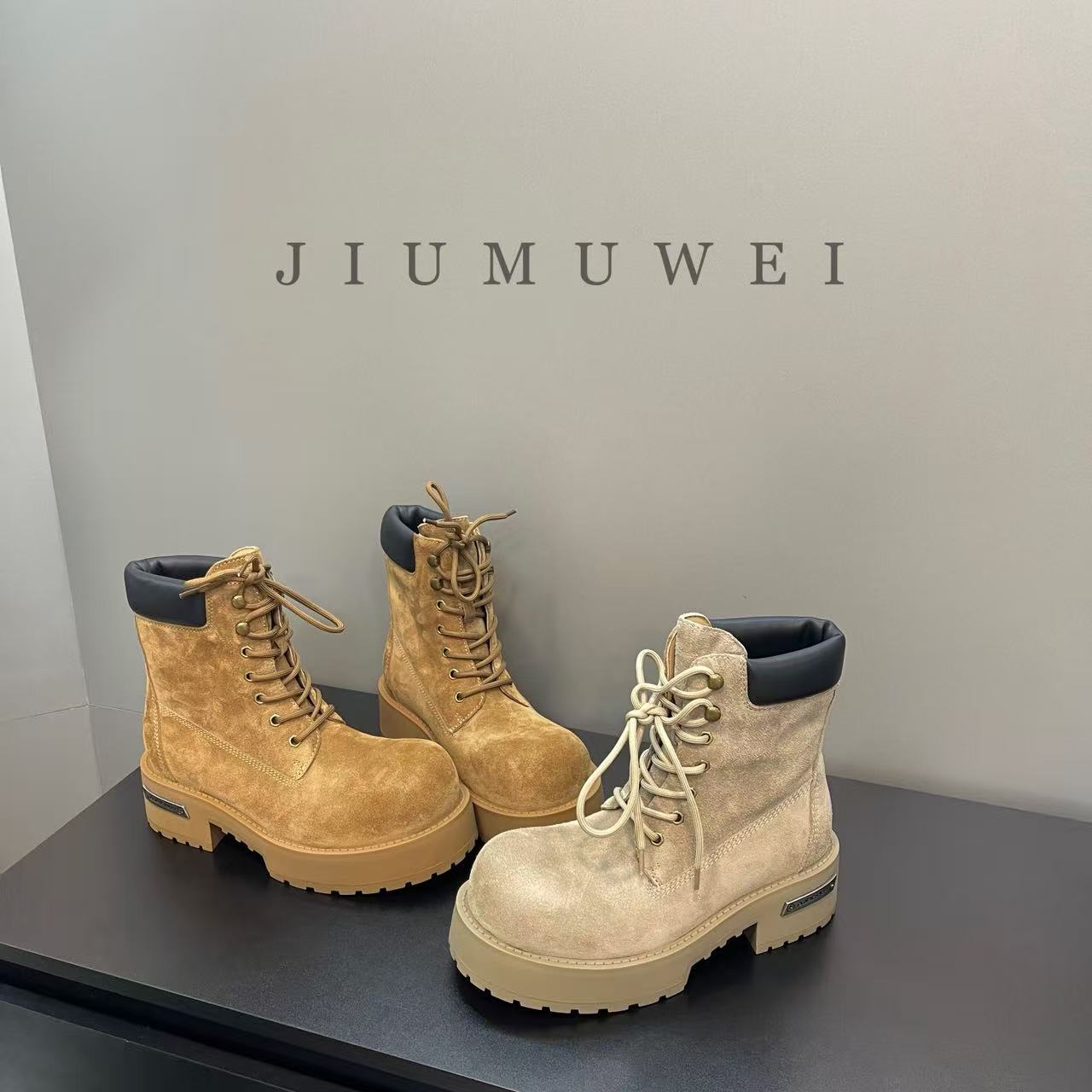 JIUMUWEI  早秋时尚厚底马丁靴（绒里）    5125  8890-2