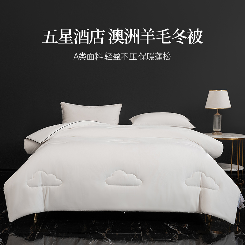 五星级酒店轻盈澳洲进口羊毛被100纯羊毛被子保暖被芯加厚秋冬被