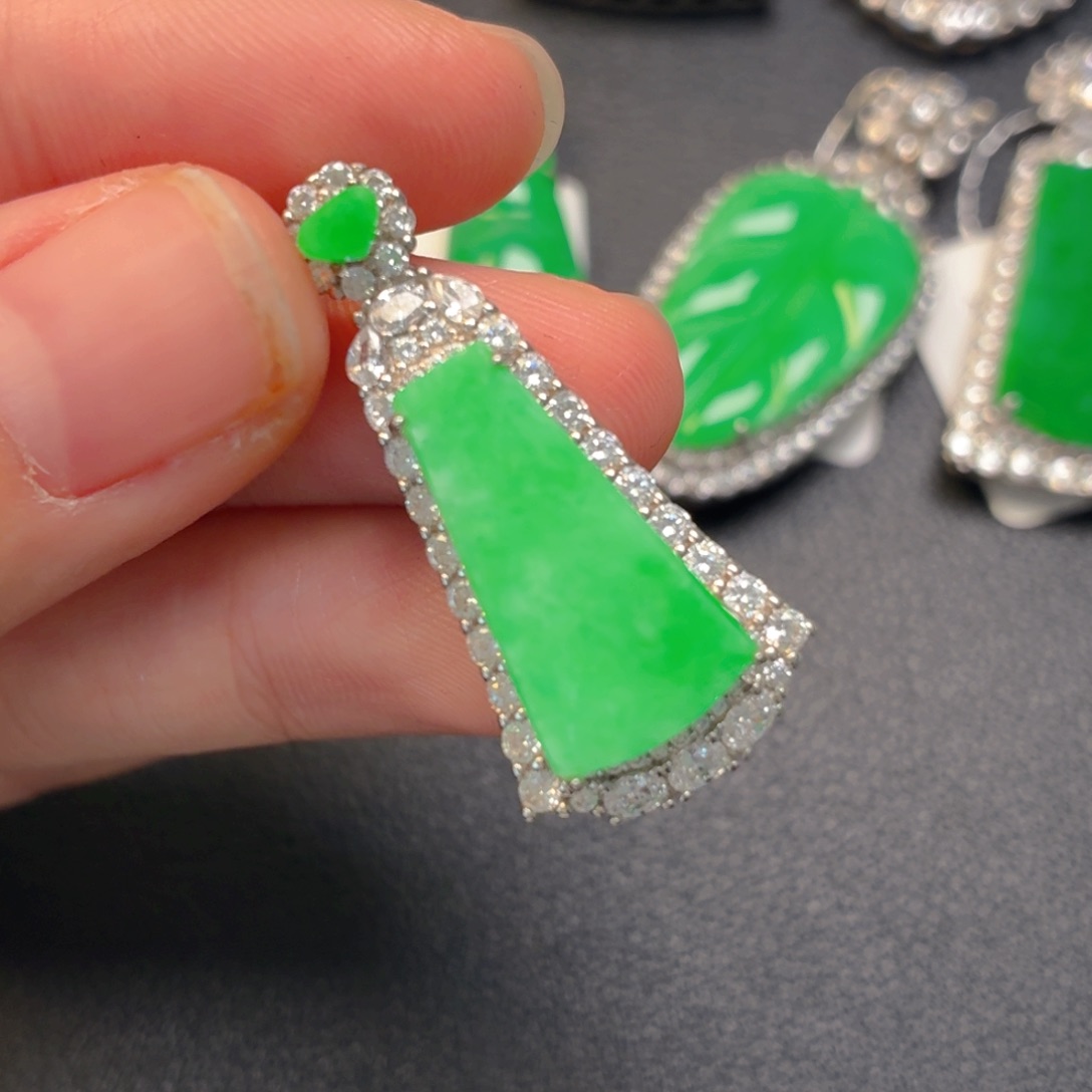 翡翠银S925镶嵌吊坠(不含链)