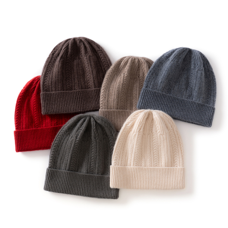 冬季山羊绒帽子女羊绒帽子女士韩版百搭针织休闲显脸小护耳冷帽男