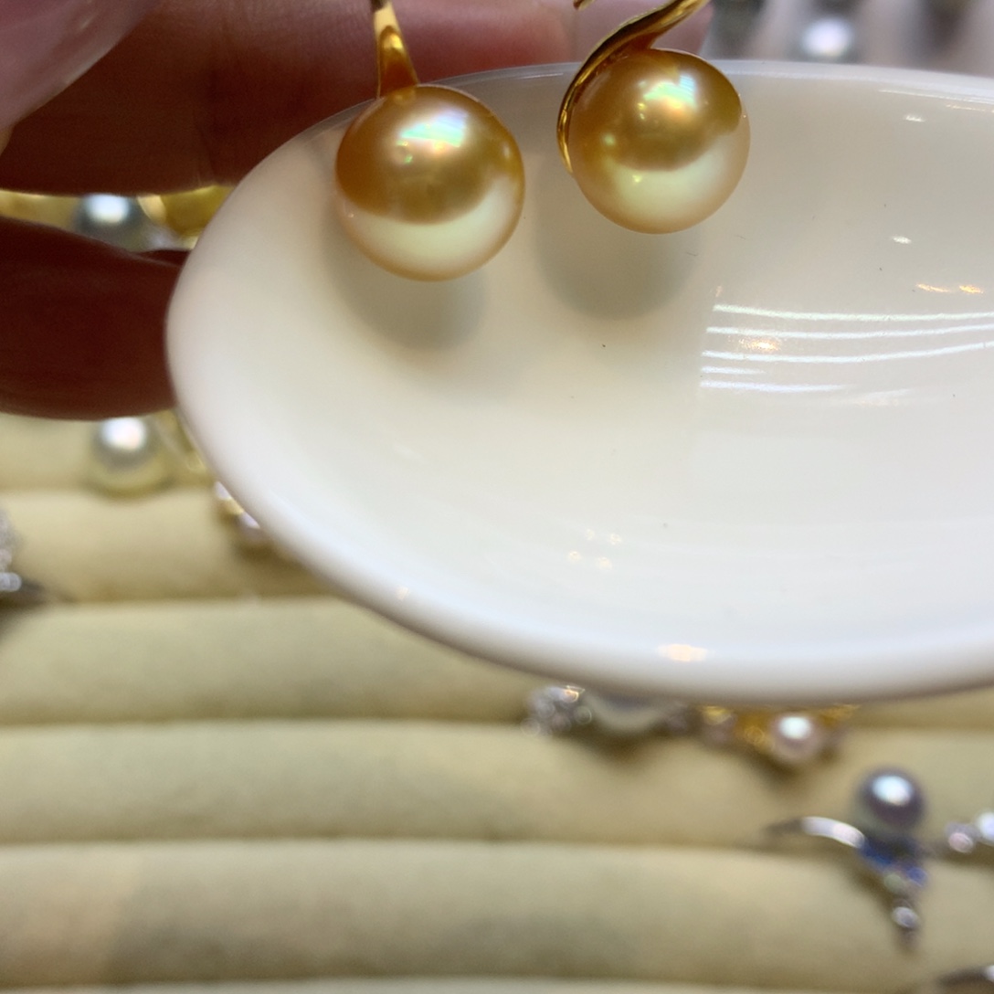 银S925镶嵌耳饰海水珍珠