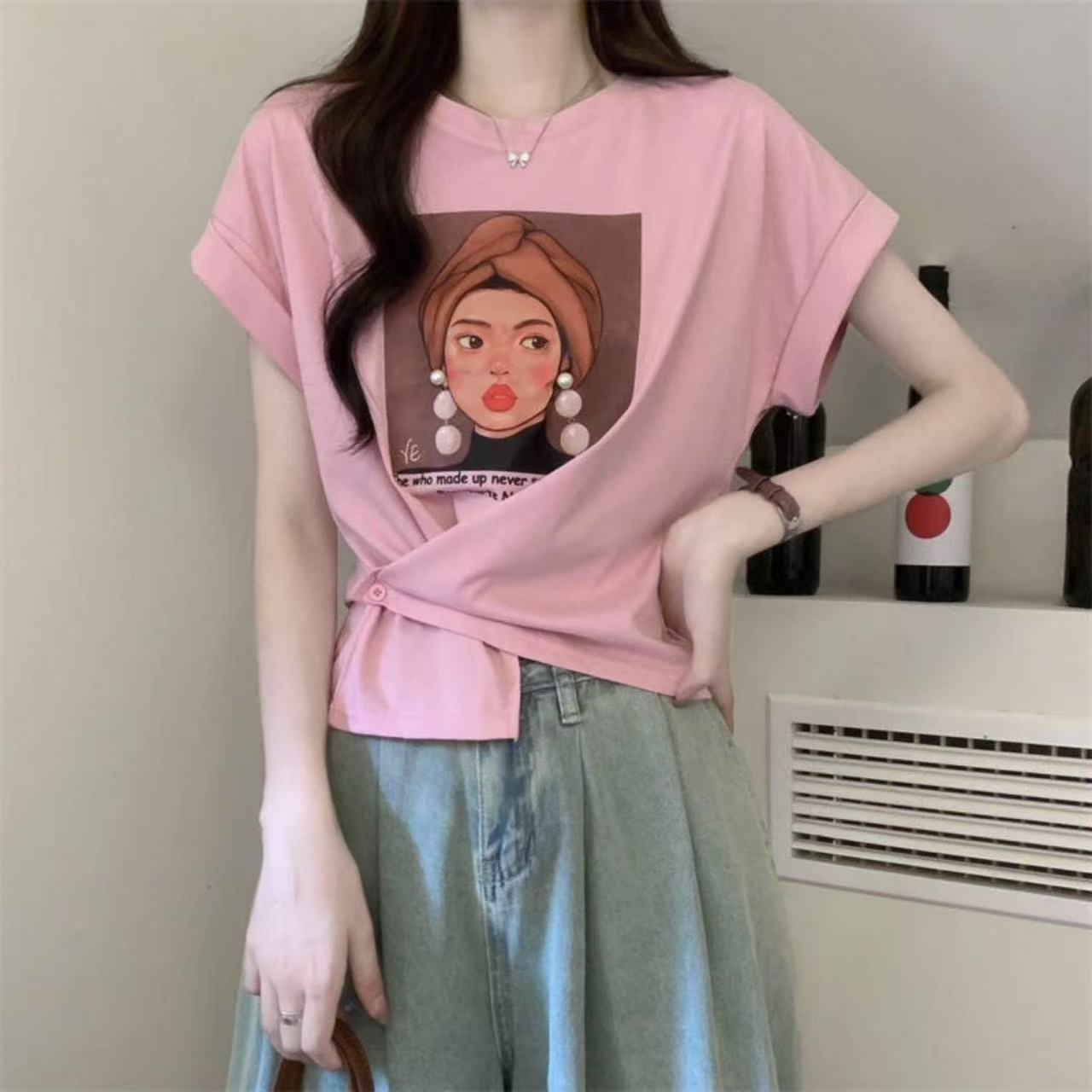 【YZ•衣系列】NN804-时尚女装设计感T恤显瘦x休闲设计师宽松ins