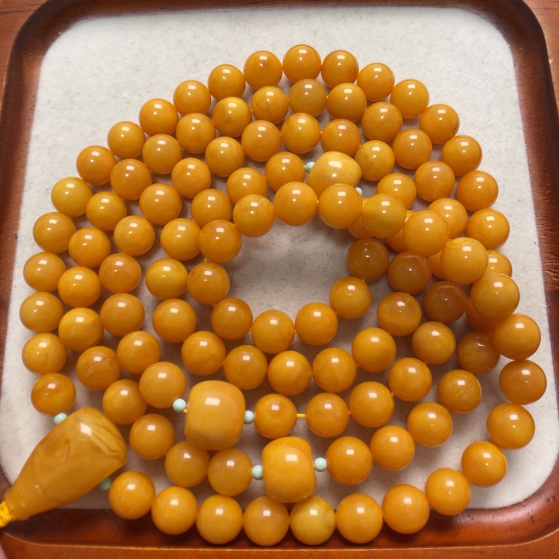 蜜蜡未镶嵌项链108