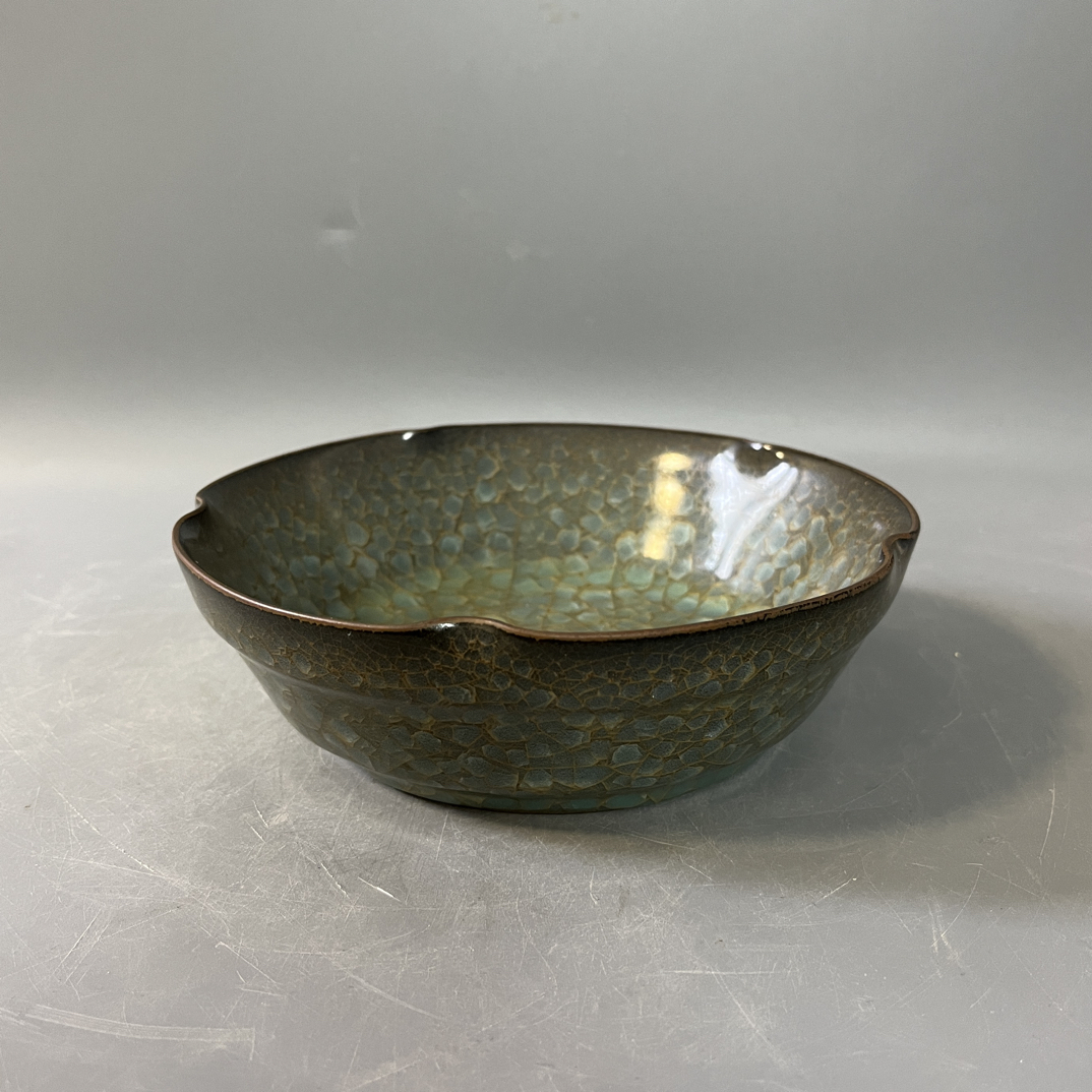 官窑青釉冰片瓷笔洗复古青瓷陶瓷