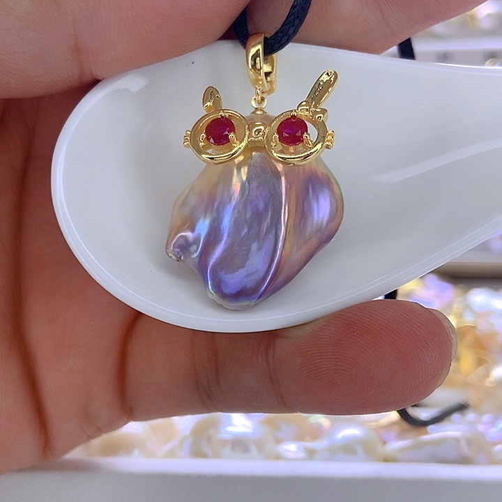 颈饰银S925镶嵌淡水珍珠57