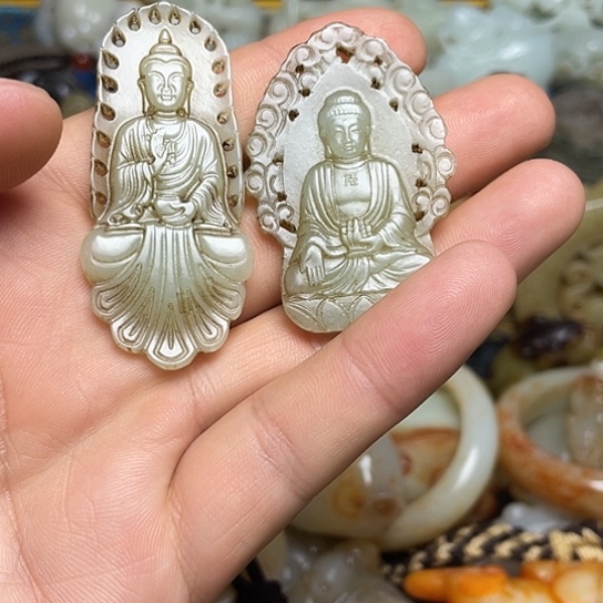 千***目和田玉未镶嵌挂件