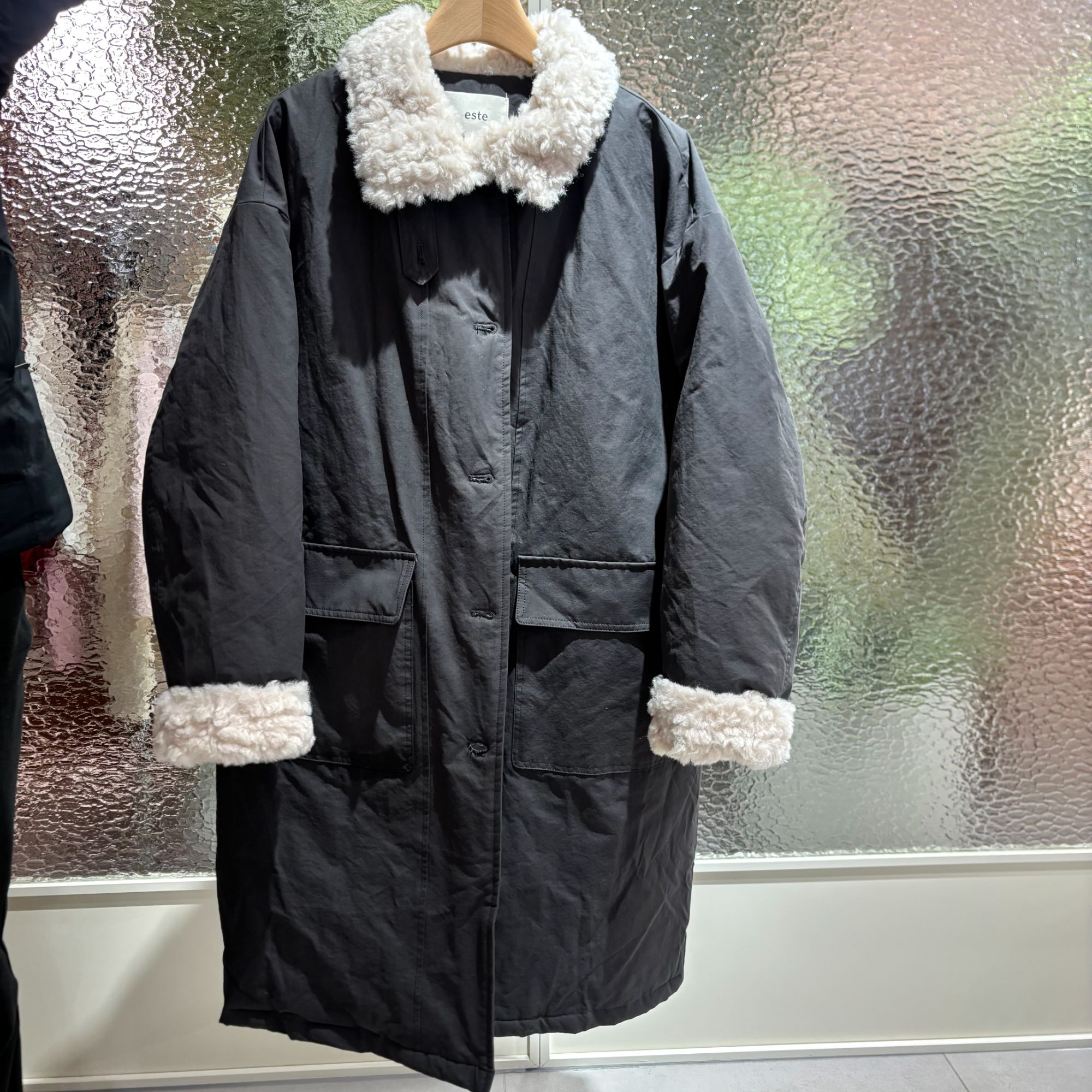 【云朵小葵】亲子冬季新款翻领绒绒中长款休闲外套